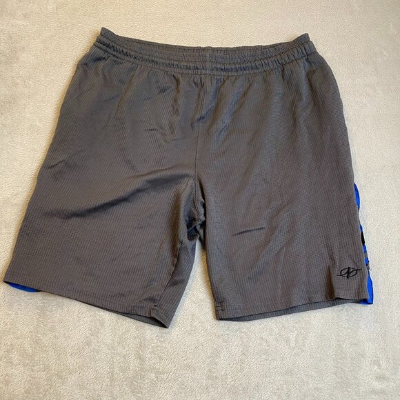 Nordictrack Mens Athletic Shorts Large Gray & Blue With Elastic Waistband - Picture 11 of 11
